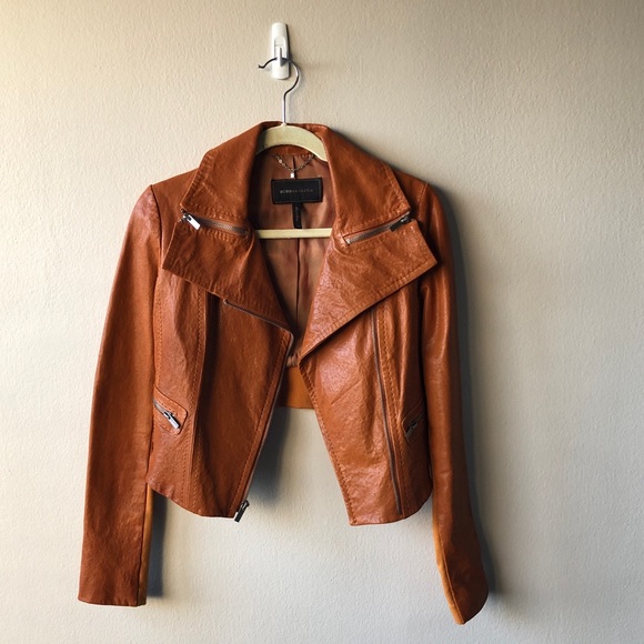 BCBGMaxAzria Jackets & Blazers - BCBG brown moto leather jacket